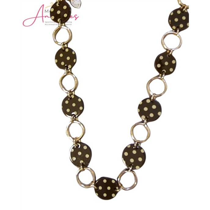 Sweet7 Ketting kort stippen 101232411 Donker bruin Sweet7 Ketting kort stippen 101232411 Donker bruin